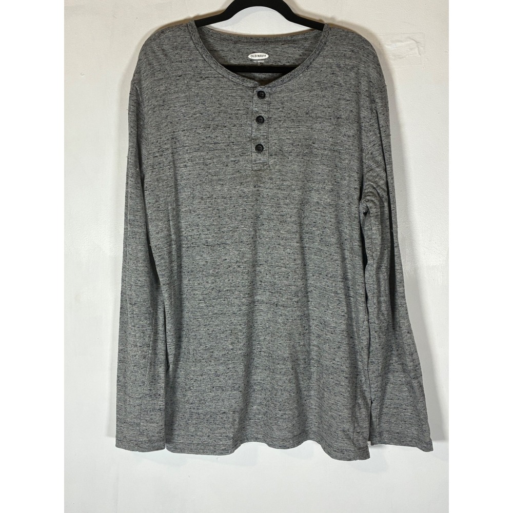 Old‎ Navy Soft-Washed Henley Shirt Large Tall Heather Gray Long Sleeve